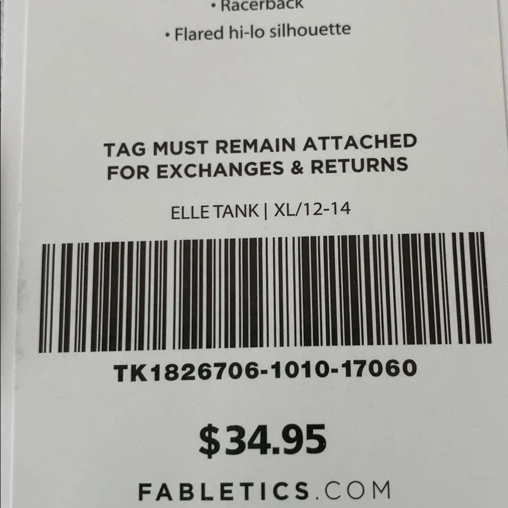 Fabletics Racer Back White Exercise Shirt (NWT) - Picture 6 of 7